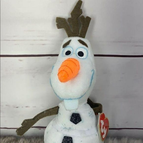 Disney Frozen 2 Ty‎ Sparkle Olaf Beanie baby with snowflakes new with tags 2014 - Picture 3 of 7